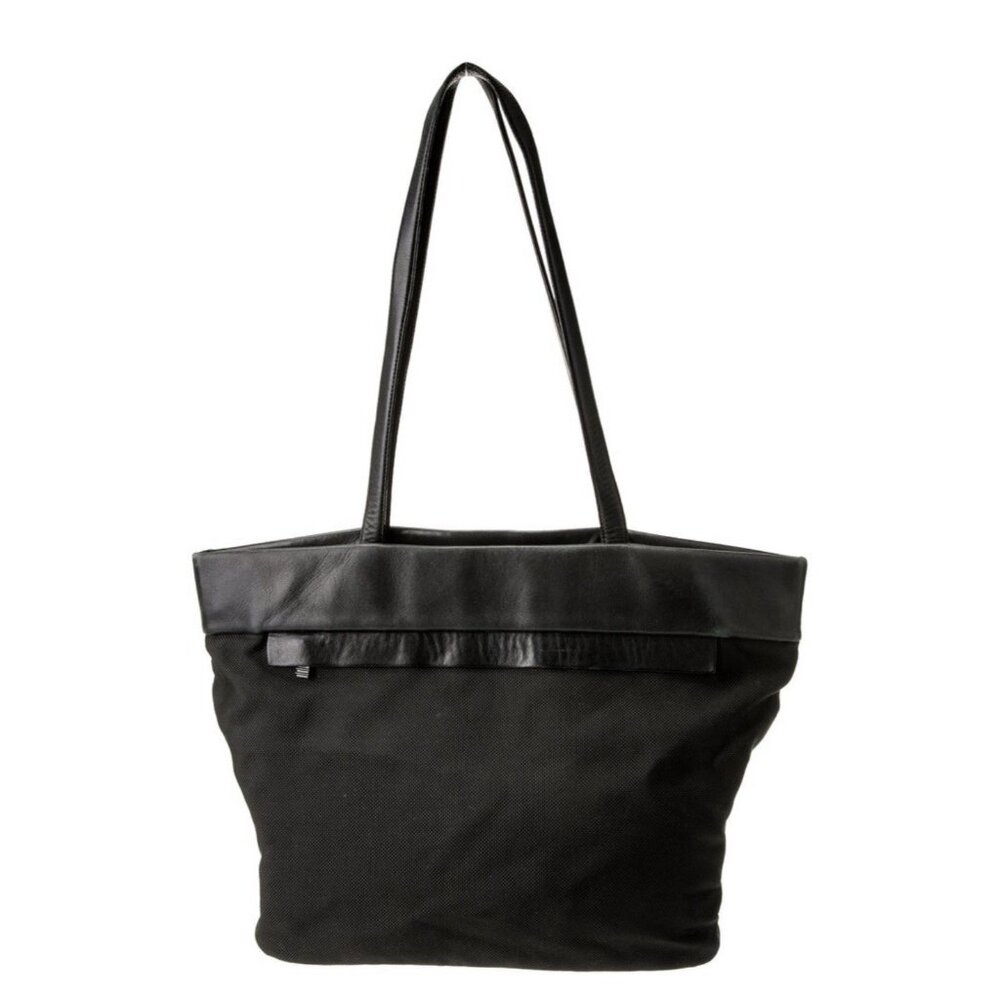 Tumi Authentic Leather Nylon Solid Black Tote Bag - image 1